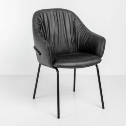 TOSCA ΚΑΡΕΚΛΑ ΠΟΛΥΘΡΟΝΑ ΓΚΡΙ ΜΑΥΡΟ ΜΑΤ 62x63x90.5cm