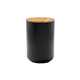 RIPPLE ΔΟΧΕΙΟ ΑΠΟΘΗΚΕΥΣΗΣ ΜΕ ΚΑΠΑΚΙ 10x10x15cm ΠΟΡΣΕΛΑΝΗ ΜΑΥΡΟ ΦΥΣΙΚΟ BAMBOO