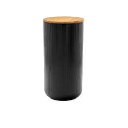 RIPPLE ΔΟΧΕΙΟ ΑΠΟΘΗΚΕΥΣΗΣ ΜΕ ΚΑΠΑΚΙ 10x10x20cm ΠΟΡΣΕΛΑΝΗ ΜΑΥΡΟ ΦΥΣΙΚΟ BAMBOO