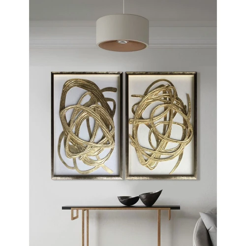 WILD SOUL ΠΙΝΑΚΑΣ ΔΙΑΚΟΣΜΗΣΗΣ 60x90x4cm MDF ΧΡΥΣΟ ΛΕΥΚΟ ΓΥΑΛΙ ΧΡΥΣΟ