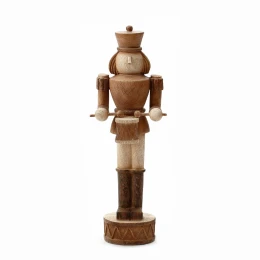 WOODY NUTCRACKER L ΧΡΙΣΤΟΥΓΕΝΝΙΑΤΙΚΟ ΔΙΑΚΟΣΜΗΤΙΚΟ ΚΑΡΥΟΘΡΑΥΣΤΗΣ 13x11x37cm POLYRESIN ΚΑΦΕ ΜΠΕΖ