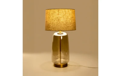 BEXLEY ΦΩΤΙΣΤΙΚΟ ΕΠΙΤΡΑΠΕΖΙΟ 43x43x79cm ΓΥΑΛΙ ΜΕΛΙ ΧΡΥΣΟ ΛΙΝΟ ΜΠΕΖ