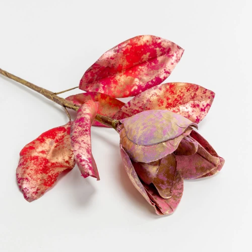 MAGNOLIA ΛΟΥΛΟΥΔΙ ΤΕΧΝΗΤΟ 58cm ΥΦΑΣΜΑ ΜΠΟΡΝΤΩ ΧΡΥΣΟ PVC