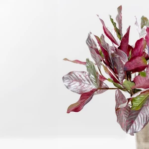 MAGNOLIA LEAVES ΚΛΑΔΙ ΤΕΧΝΗΤΟ 78cm ΥΦΑΣΜΑ ΑΣΗΜΙ ΜΠΟΡΝΤΩ PVC