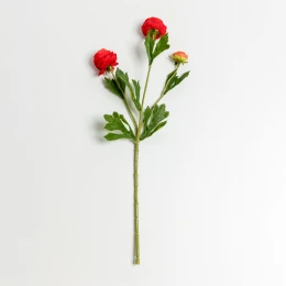 RANUNCULUS ΛΟΥΛΟΥΔΙ ΤΕΧΝΗΤΟ 42cm POLYESTER ΚΟΚΚΙΝΟ ΠΡΑΣΙΝΟ ΠΡΑΣΙΝΟ