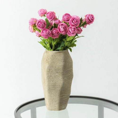 RANUNCULUS ΛΟΥΛΟΥΔΙ ΤΕΧΝΗΤΟ 42cm POLYESTER ΡΟΖ ΠΡΑΣΙΝΟ