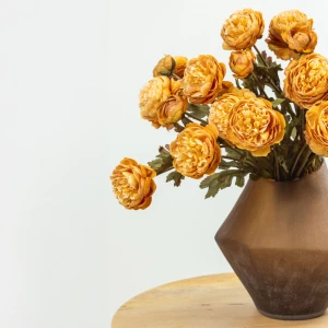 GRACEFUL RANUNCULUS ΛΟΥΛΟΥΔΙ ΤΕΧΝΗΤΟ 52cm POLYESTER ΠΟΡΤΟΚΑΛΙ ΠΡΑΣΙΝΟ