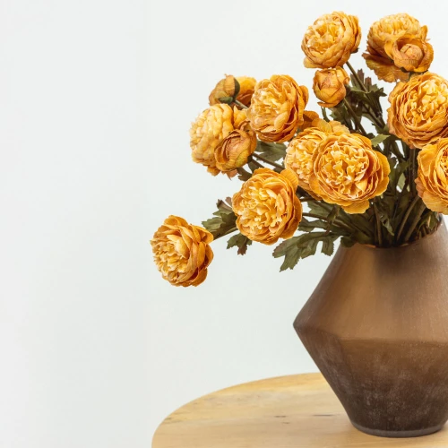 GRACEFUL RANUNCULUS ΛΟΥΛΟΥΔΙ ΤΕΧΝΗΤΟ 52cm POLYESTER ΠΟΡΤΟΚΑΛΙ ΠΡΑΣΙΝΟ