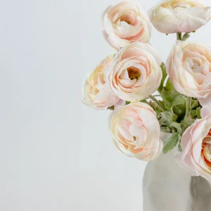 RANUNCULUS ΛΟΥΛΟΥΔΙ ΤΕΧΝΗΤΟ 58cm POLYESTER ΡΟΖ ΛΕΥΚΟ ΠΡΑΣΙΝΟ