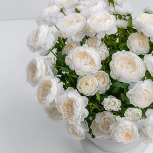 RANUNCULUS ΛΟΥΛΟΥΔΙ ΤΕΧΝΗΤΟ 61cm POLYESTER ΛΕΥΚΟ ΠΡΑΣΙΝΟ