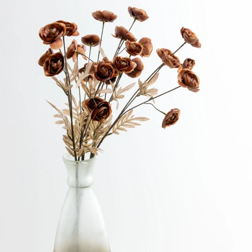 RANUNCULUS ΛΟΥΛΟΥΔΙ ΤΕΧΝΗΤΟ 81cm POLYESTER ΚΑΦΕ ΜΠΕΖ