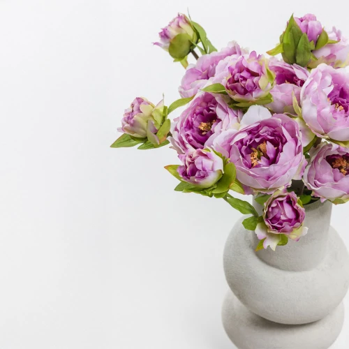 HALF MOON PEONY ΛΟΥΛΟΥΔΙ ΤΕΧΝΗΤΟ 43cm POLYESTER ΛΙΛΑ ΛΕΥΚΟ ΠΡΑΣΙΝΟ