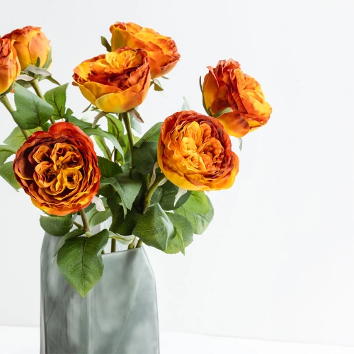 CABBAGE ROSE ΛΟΥΛΟΥΔΙ ΤΕΧΝΗΤΟ 66cm POLYESTER TERRACOTTA ΠΡΑΣΙΝΟ