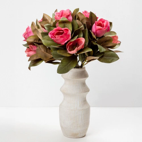 MAGNOLIA ΛΟΥΛΟΥΔΙ ΤΕΧΝΗΤΟ 83cm POLYESTER ΦΟΥΞΙΑ ΠΡΑΣΙΝΟ