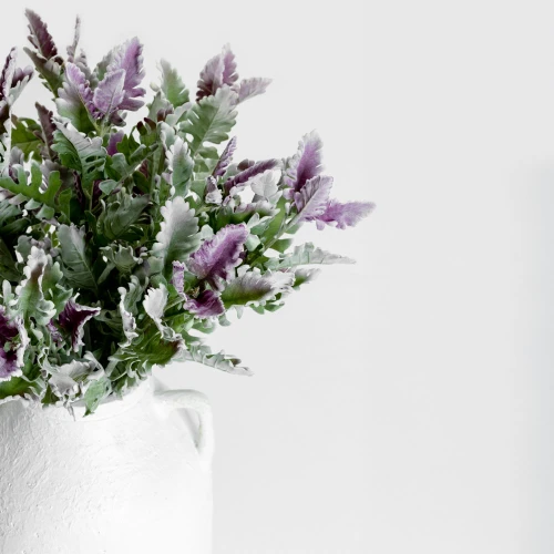 SENECIO CINERARIA ΚΛΑΔΙ ΤΕΧΝΗΤΟ 76cm POLYESTER ΠΡΑΣΙΝΟ ΜΩΒ