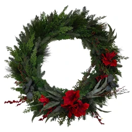 RED BERRY 100 ΧΡΙΣΤΟΥΓΕΝΝΙΑΤΙΚΟ ΣΤΕΦΑΝΙ ΜΕ ΓΚΙ 100x100cm POLYFOAM ΠΡΑΣΙΝΟ ΚΟΚΚΙΝΟ PVC