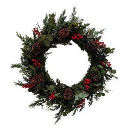 RED BERRY 90 ΧΡΙΣΤΟΥΓΕΝΝΙΑΤΙΚΟ ΣΤΕΦΑΝΙ ΜΕ ΓΚΙ 90x90cm POLYFOAM ΠΡΑΣΙΝΟ ΚΟΚΚΙΝΟ PVC