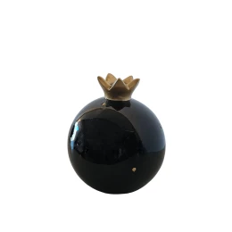 LUCKY CHARM 2025 XMAS ΡΟΔΙ 11x11x13cm POLYRESIN ΜΑΥΡΟ ΧΡΥΣΟ