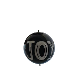 LUCKY CHARM 2025 XMAS ΜΠΑΛΑ 9x9x9cm POLYRESIN ΜΑΥΡΟ ΛΕΥΚΟ