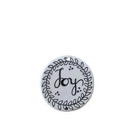 LUCKY CHARM 2025 XMAS JOY 9x1x9cm POLYRESIN ΜΑΥΡΟ ΛΕΥΚΟ