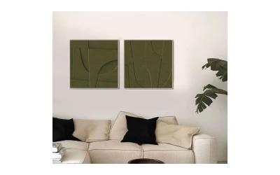 ACETE ΠΙΝΑΚΑΣ ΔΙΑΚΟΣΜΗΣΗΣ ΜΕ ΚΟΡΝΙΖΑ 77x77x4cm MDF ΛΑΔΙ ΞΥΛΟ ΦΥΣΙΚΟ