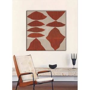 SHAYE TERRA ΠΙΝΑΚΑΣ ΔΙΑΚΟΣΜΗΣΗΣ ΜΕ ΚΟΡΝΙΖΑ 100x100x5cm ΚΑΜΒΑΣ ΜΠΕΖ ΚΕΡΑΜΙΔΙ ΞΥΛΟ ΦΥΣΙΚΟ