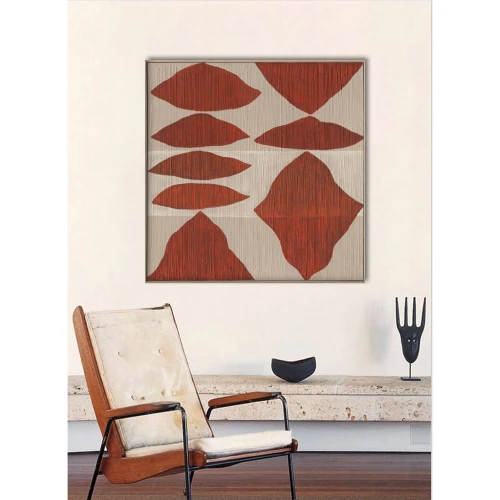 SHAYE TERRA ΠΙΝΑΚΑΣ ΔΙΑΚΟΣΜΗΣΗΣ ΜΕ ΚΟΡΝΙΖΑ 100x100x5cm ΚΑΜΒΑΣ ΜΠΕΖ ΚΕΡΑΜΙΔΙ ΞΥΛΟ ΦΥΣΙΚΟ