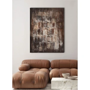TERRYN EARTH ΠΙΝΑΚΑΣ ΔΙΑΚΟΣΜΗΣΗΣ 90x120x4cm ΚΑΜΒΑΣ ΚΑΦΕ ΜΠΕΖ ΓΚΡΙ ΞΥΛΟ