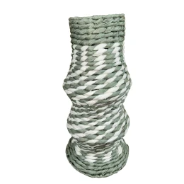 KEA ΒΑΖΟ ΜΕ ΚΑΠΑΚΙ 12x12x35cm PAPER ROPE ΦΥΣΙΚΟ ΛΕΥΚΟ ΜΕΝΤΑ