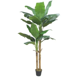 BANANA ΔΕΝΤΡΟ ΤΕΧΝΗΤΟ ΣΕ ΓΛΑΣΤΡΑ 220cm PEVA ΠΡΑΣΙΝΟ