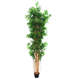 BAMBOO ΔΕΝΤΡΟ ΤΕΧΝΗΤΟ ΣΕ ΓΛΑΣΤΡΑ 220cm ΥΦΑΣΜΑ ΠΡΑΣΙΝΟ BAMBOO