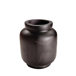 NUBIA ΒΑΖΟ 19x19x22cm ΞΥΛΟ ΜΑΥΡΟ