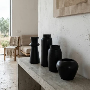 NUBIA ΒΑΖΟ 13x13x22cm ΞΥΛΟ ΜΑΥΡΟ