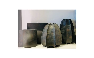 ARIADNE ΒΑΖΟ 35x20x35cm ΚΕΡΑΜΙΚΟ ΑΝΘΡΑΚΙ ΚΑΦΕ