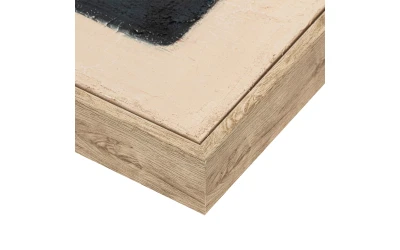 BLACK SEA ΠΙΝΑΚΑΣ ΔΙΑΚΟΣΜΗΤΙΚΟΣ ΜΕ ΚΟΡΝΙΖΑ 80x80x4cm ΚΑΜΒΑΣ BEIGE ΜΑΥΡΟ ΞΥΛΟ ΦΥΣΙΚΟ