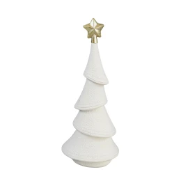 XMAS DREAM.II ΧΡΙΣΤΟΥΓΕΝΝΙΑΤΙΚΟ ΔΙΑΚΟΣΜΗΤΙΚΟ ΔΕΝΤΡΟ 11x9x25cm POLYRESIN ΛΕΥΚΟ ΧΡΥΣΟ