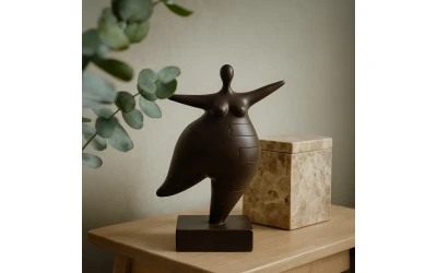 BALLERINA ΔΙΑΚΟΣΜΗΤΙΚΟ ΣΩΜΑ 16x10x27cm POLYRESIN ΚΑΦΕ ΣΚΟΥΡΟ