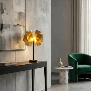 BLOSSOM ΦΩΤΙΣΤΙΚΟ ΕΠΙΤΡΑΠΕΖΙΟ 35x35x55cm ΜΕΤΑΛΛΟ BROWN GOLD ΜΑΥΡΟ