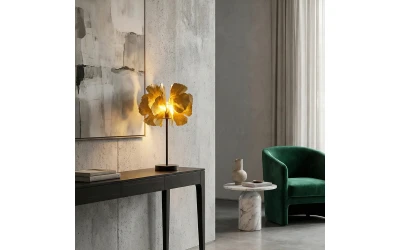 BLOSSOM ΦΩΤΙΣΤΙΚΟ ΕΠΙΤΡΑΠΕΖΙΟ 35x35x55cm ΜΕΤΑΛΛΟ BROWN GOLD ΜΑΥΡΟ