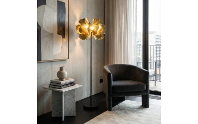 BLOSSOM ΦΩΤΙΣΤΙΚΟ ΕΠΙΔΑΠΕΔΙΟ 49x49x149cm ΜΕΤΑΛΛΟ BROWN GOLD ΜΑΥΡΟ