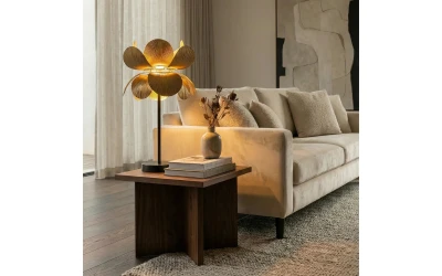 BLOSSOM ΦΩΤΙΣΤΙΚΟ ΕΠΙΤΡΑΠΕΖΙΟ 30x30x67cm ΜΕΤΑΛΛΟ BROWN GOLD
