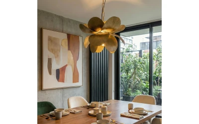 BLOSSOM ΦΩΤΙΣΤΙΚΟ ΚΡΕΜΑΣΤΟ 57x57x43cm ΜΕΤΑΛΛΟ BROWN GOLD