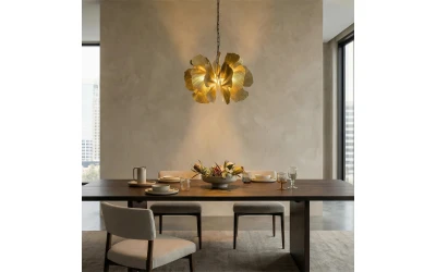 BLOSSOM ΦΩΤΙΣΤΙΚΟ ΚΡΕΜΑΣΤΟ 71x71x50cm ΜΕΤΑΛΛΟ BROWN GOLD