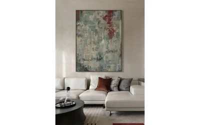 ASTRATTO ΠΙΝΑΚΑΣ ΔΙΑΚΟΣΜΗΤΙΚΟΣ ΜΕ ΚΟΡΝΙΖΑ 90x120x4cm ΚΑΜΒΑΣ ΠΟΛΥΧΡΩΜΟ ΞΥΛΟ ΦΥΣΙΚΟ