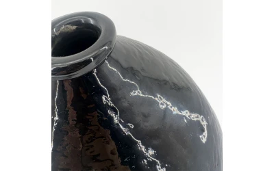 BOCAL ΒΑΖΟ 25x25x25cm ΓΥΑΛΙ ΜΑΥΡΟ