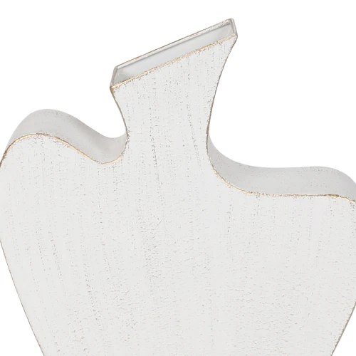NIRA ΒΑΖΟ 31x8x35cm ΜΕΤΑΛΛΟ ΛΕΥΚΟ