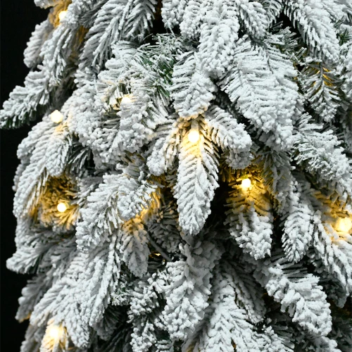 SNOWFALL FIR ΧΡΙΣΤΟΥΓΕΝΝΙΑΤΙΚΟ ΔΕΝΤΡΟ ΧΙΟΝΙΣΜΕΝΟ ΜΕ LED 80x80x210cm PE/PVC ΠΡΑΣΙΝΟ ΛΕΥΚΟ LED/COPPER