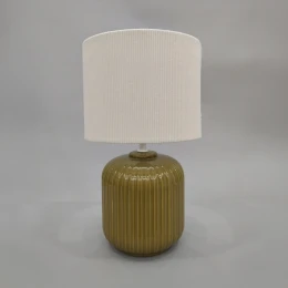 NIM ΦΩΤΙΣΤΙΚΟ ΕΠΙΤΡΑΠΕΖΙΟ 20x20x34cm ΚΕΡΑΜΙΚΟ ΛΑΔΙ ΥΦΑΣΜΑ ΛΕΥΚΟ