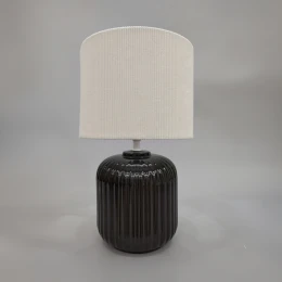 NIM ΦΩΤΙΣΤΙΚΟ ΕΠΙΤΡΑΠΕΖΙΟ 20x20x34cm ΚΕΡΑΜΙΚΟ ΜΑΥΡΟ ΥΦΑΣΜΑ ΛΕΥΚΟ