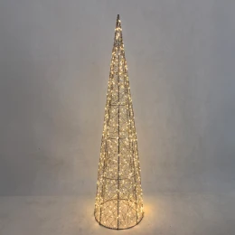 LUMINIS XMAS LED ΔΕΝΤΡΟ ΘΕΡΜΟ ΦΩΣ 25x25x100cm ΣΙΔΕΡΟ ΧΡΥΣΟ PET
